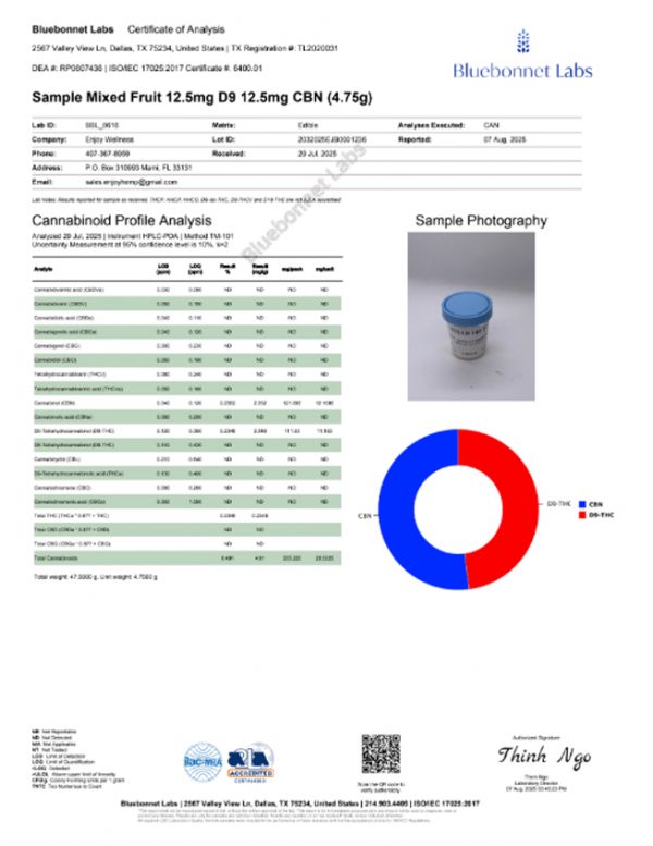 Enjoy Hemp 3ml CBD + CBN Disposable for Sleep - Berry Kush (Indica) - Image 2