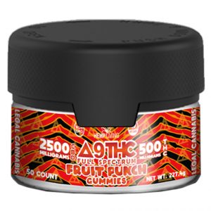 Hemp Living – 10mg Delta 9 Full Spectrum 50mg CBD Gummies (Fruit Punch)