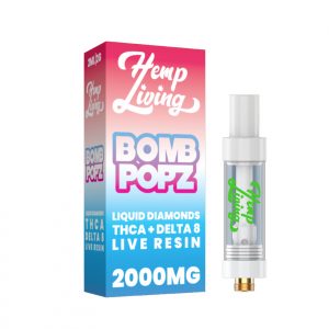 THCA + Delta 8 Live Resin Liquid Diamonds – 2g Cart – Bomb Popz (Sativa)