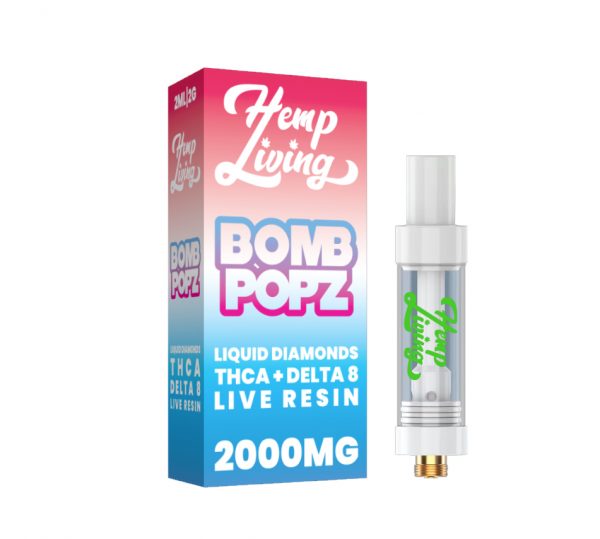 THCA + Delta 8 Live Resin Liquid Diamonds – 2g Cart – Bomb Popz (Sativa)