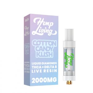 THCA + Delta 8 Live Resin Liquid Diamonds – 2g Cart – Cotton Candy Kush (Indica)