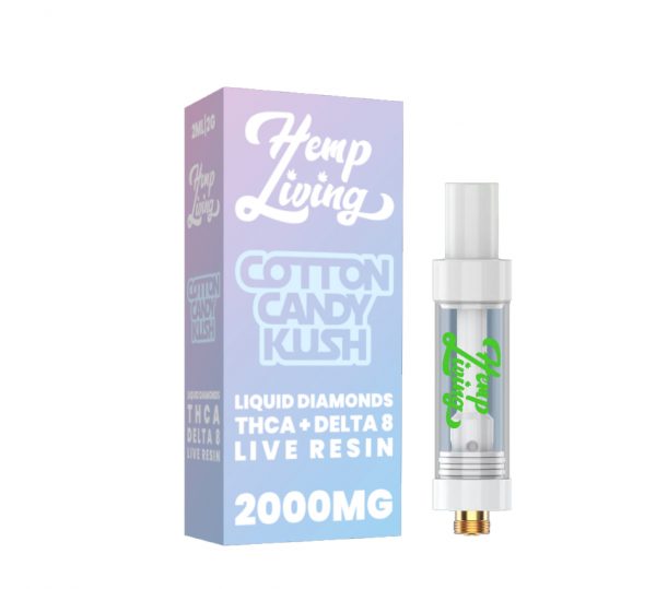 THCA + Delta 8 Live Resin Liquid Diamonds – 2g Cart – Cotton Candy Kush (Indica)