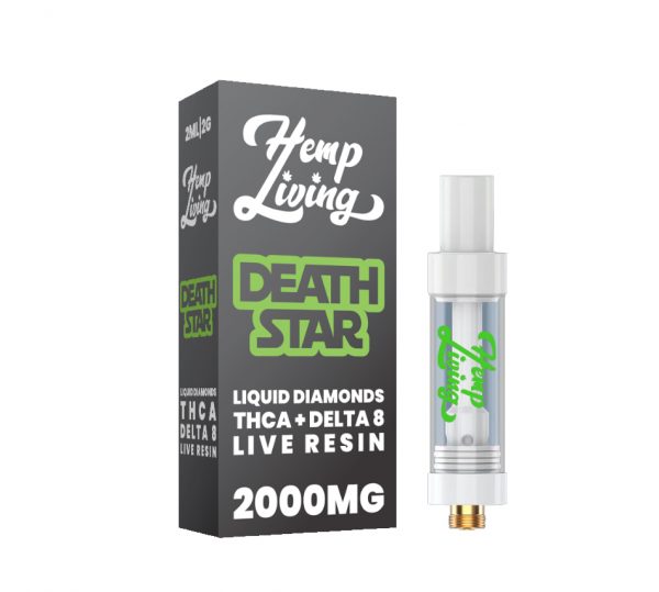 THCA + Delta 8 Live Resin Liquid Diamonds – 2g Cart  – Death Star (Indica)