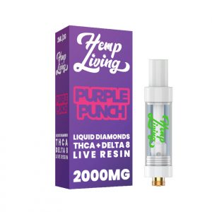 THCA + Delta 8 Live Resin Liquid Diamonds – 2g Cart  – Purple Punch (Indica)