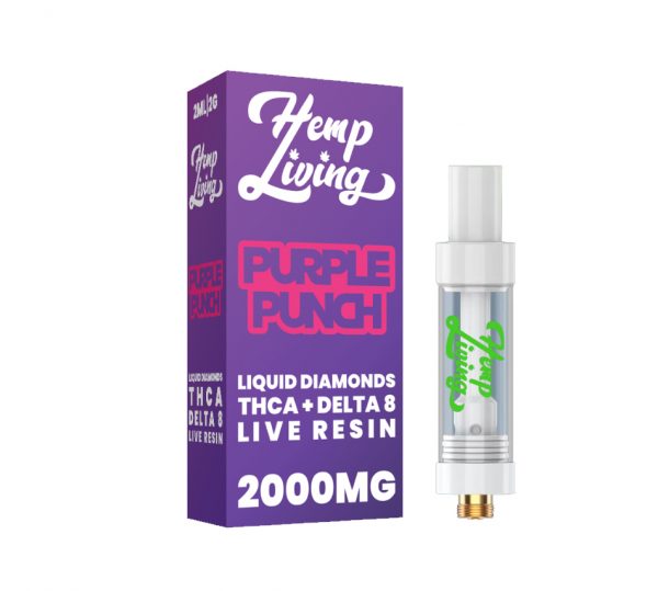 THCA + Delta 8 Live Resin Liquid Diamonds – 2g Cart  – Purple Punch (Indica)