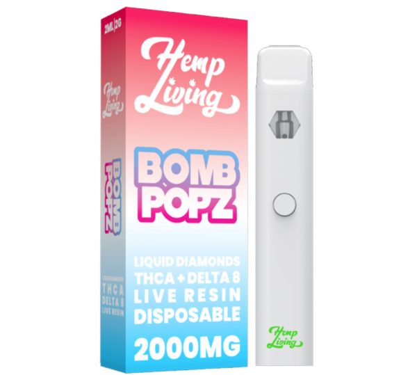 THCA + Delta 8 Live Resin Liquid Diamonds – 2g Disposable –  Bomb Popz (Sativa)
