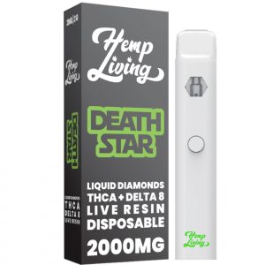 THCA + Delta 8 Live Resin Liquid Diamonds – 2g Disposable  – Death Star (Indica)