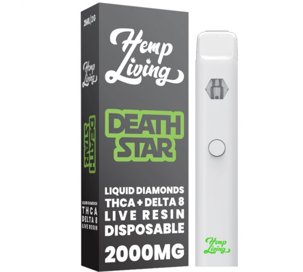 THCA + Delta 8 Live Resin Liquid Diamonds – 2g Disposable  – Death Star (Indica)