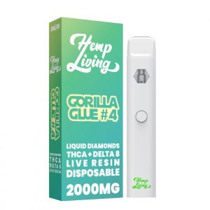 THCA + Delta 8 Live Resin Liquid Diamonds – 2g Disposable– Gorilla Glue #4 (Sativa Hybrid)