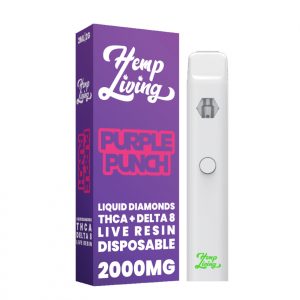 THCA + Delta 8 Live Resin Liquid Diamonds – 2g Disposable  – Purple Punch (Indica)