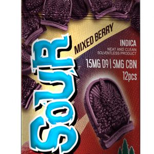 Delta 9 Gummies - Sour Mixed Berry - 15mg Delta 9 + 5mg CBN - Indica