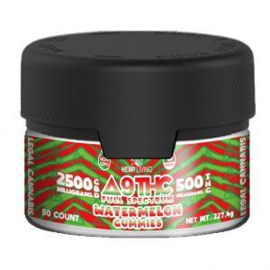 Hemp Living – 10mg Delta 9 Full Spectrum 50mg CBD Gummies (Watermelon)